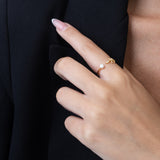 Anillo Delicado, Bañado en oro, Zirconia cúbica artificial, Perla cultivada