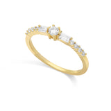 Anillo Delicado, Bañado en oro, Zirconia cúbica artificial