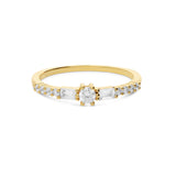 Anillo Delicado, Bañado en oro, Zirconia cúbica artificial