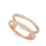 Anillo Delicado, Bañado en oro rosa, Zirconia cúbica artificial
