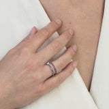 Anillo Delicado, Plata 925 bañada en rodio, Zirconia cúbica artificial