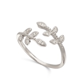 Anillo Delicado, Plata 925 bañada en rodio, Zirconia cúbica artificial
