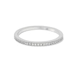 Anillo Delicado, Plata 925 bañada en rodio, Zirconia cúbica artificial