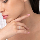 Anillo Delicado, Plata 925 bañada en rodio, Zirconia cúbica artificial