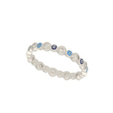 Anillo Delicado, Plata 925 bañada en rodio, Zirconia cúbica artificial, Esmalte