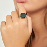 Anillo Delicado, Plata 925 bañada en rodio, Zirconia cúbica artificial