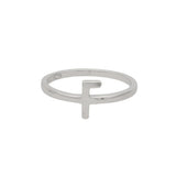 Anillo Delicado, Plata 925 bañada en rodio, Sin piedra