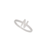 Anillo Delicado, Plata 925 bañada en rodio, Sin piedra
