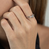 Anillo Delicado, Plata 925 bañada en rodio, Sin piedra