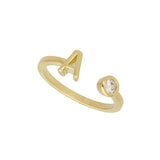 Anillo Delicado, Bañado en oro, Zirconia cúbica artificial