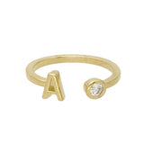 Anillo Delicado, Bañado en oro, Zirconia cúbica artificial