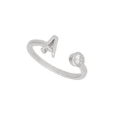 Anillo Delicado, Plata 925 bañada en rodio, Zirconia cúbica artificial