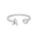 Anillo Delicado, Plata 925 bañada en rodio, Zirconia cúbica artificial