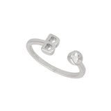 Anillo Delicado, Plata 925 bañada en rodio, Zirconia cúbica artificial