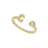 Anillo Delicado, Bañado en oro, Zirconia cúbica artificial