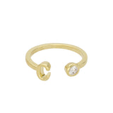 Anillo Delicado, Bañado en oro, Zirconia cúbica artificial