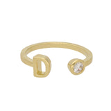 Anillo Delicado, Bañado en oro, Zirconia cúbica artificial