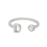 Anillo Delicado, Plata 925 bañada en rodio, Zirconia cúbica artificial