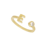 Anillo Delicado, Bañado en oro, Zirconia cúbica artificial