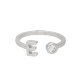 Anillo Delicado, Plata 925 bañada en rodio, Zirconia cúbica artificial