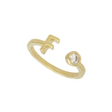 Anillo Delicado, Bañado en oro, Zirconia cúbica artificial