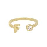 Anillo Delicado, Bañado en oro, Zirconia cúbica artificial