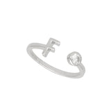 Anillo Delicado, Plata 925 bañada en rodio, Zirconia cúbica artificial