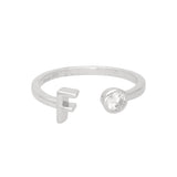 Anillo Delicado, Plata 925 bañada en rodio, Zirconia cúbica artificial