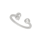 Anillo Delicado, Plata 925 bañada en rodio, Zirconia cúbica artificial