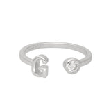 Anillo Delicado, Plata 925 bañada en rodio, Zirconia cúbica artificial