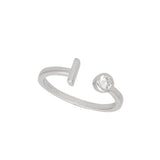 Anillo Delicado, Plata 925 bañada en rodio, Zirconia cúbica artificial