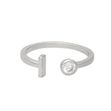 Anillo Delicado, Plata 925 bañada en rodio, Zirconia cúbica artificial