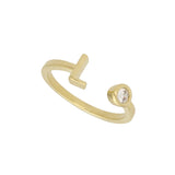 Anillo Delicado, Bañado en oro, Zirconia cúbica artificial
