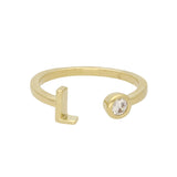 Anillo Delicado, Bañado en oro, Zirconia cúbica artificial