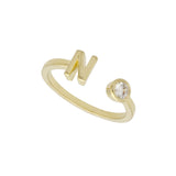 Anillo Delicado, Bañado en oro, Zirconia cúbica artificial