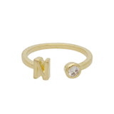 Anillo Delicado, Bañado en oro, Zirconia cúbica artificial