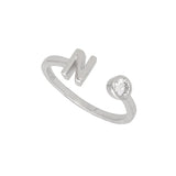 Anillo Delicado, Plata 925 bañada en rodio, Zirconia cúbica artificial