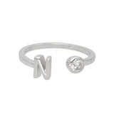 Anillo Delicado, Plata 925 bañada en rodio, Zirconia cúbica artificial