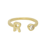 Anillo Delicado, Bañado en oro, Zirconia cúbica artificial