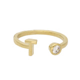 Anillo Delicado, Bañado en oro, Zirconia cúbica artificial