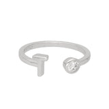 Anillo Delicado, Plata 925 bañada en rodio, Zirconia cúbica artificial