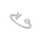 Anillo Delicado, Plata 925 bañada en rodio, Zirconia cúbica artificial