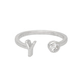 Anillo Delicado, Plata 925 bañada en rodio, Zirconia cúbica artificial