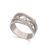 Anillo de Declaración, Plata 925 bañada en rodio, Zirconia cúbica artificial
