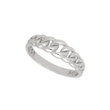 Anillo Delicado, Plata 925 bañada en rodio, Sin piedra