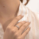Anillo Delicado, Plata 925 bañada en rodio, Sin piedra