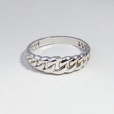 Anillo Delicado, Plata 925 bañada en rodio, Sin piedra