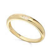 Anillo Delicado, Bañado en oro, Zirconia cúbica artificial
