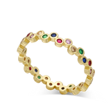 Anillo Delicado, Bañado en oro, Zirconia cúbica artificial