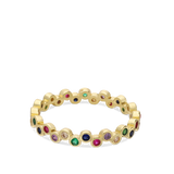 Anillo Delicado, Bañado en oro, Zirconia cúbica artificial